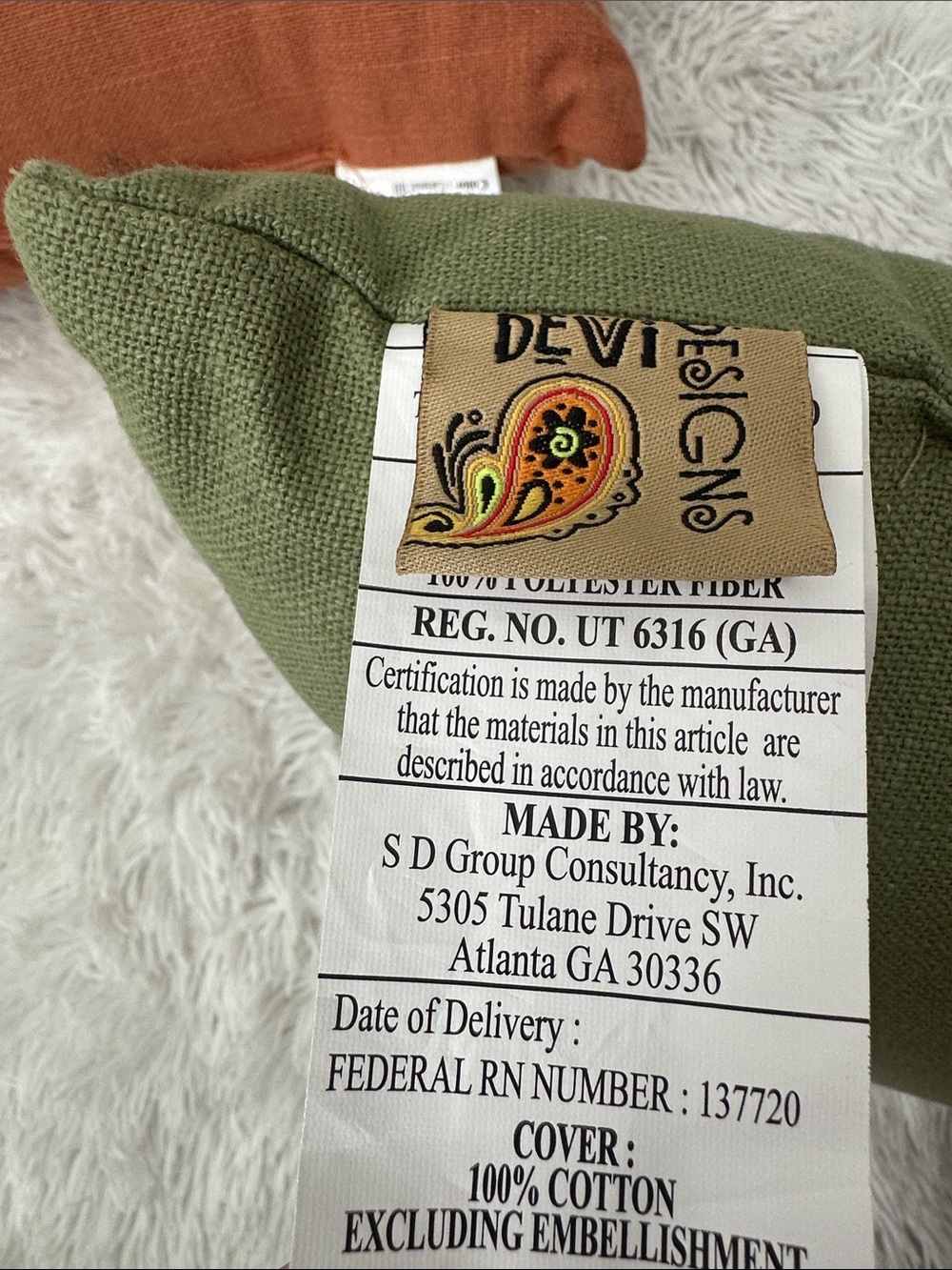 🌴 NWT Devi Designs Beaded Fall Throw Pillows - Picture 6 of 6